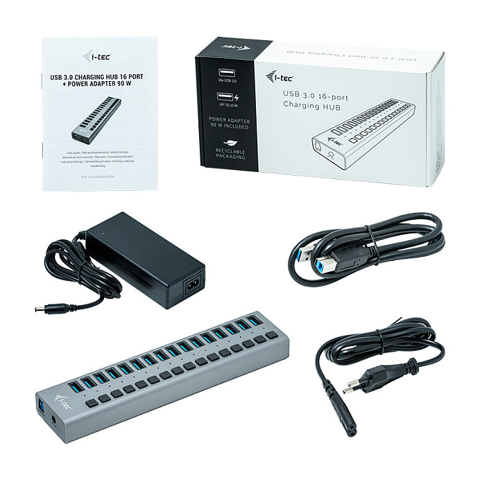 USB Hub D I-TEC, USB 3.0, 16 porte, 90 W thumbnail 5