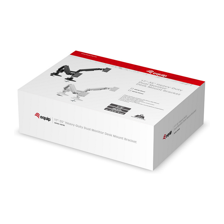 Mbajtëse për Monitor Equip 650181 / 1 Monitor / 17–49" / deri 20kg / VESA 75x75 & 100x100 / Gas Spring / Rotacion 360° - Bardhë 7