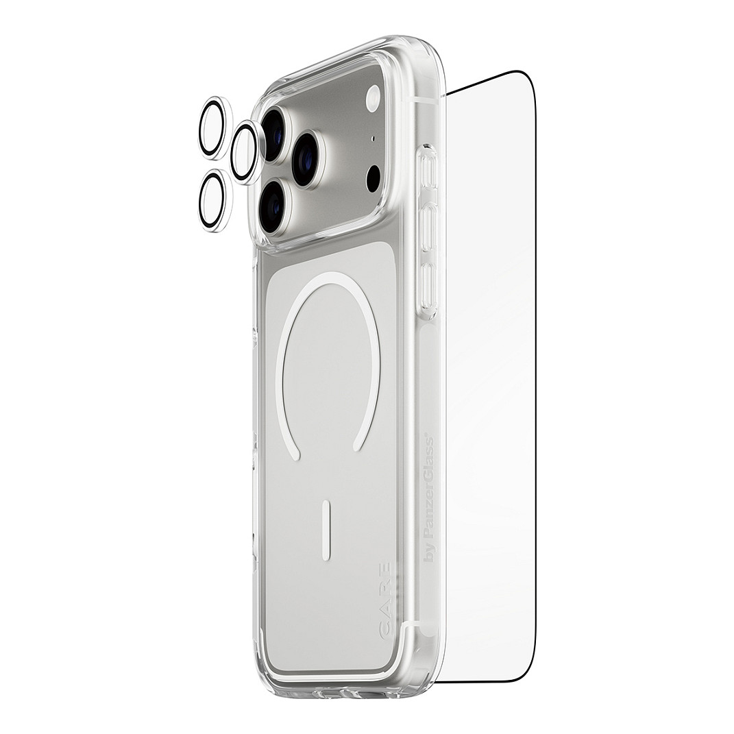 Aksesorë për telefon Flagship 3-in-1 Bundle CARE iPhone 17 Pro Max / Accessory Set / Protective Kit - Transparente
