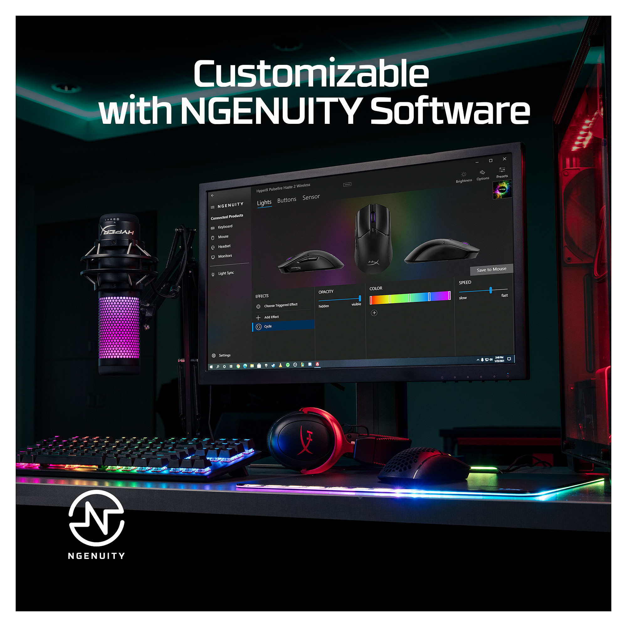 Maus Gaming HyperX Pulsefire Haste 2 / Wireless / HyperX 26K / 26.000 DPI / 1000Hz / RGB - Bardhë 9