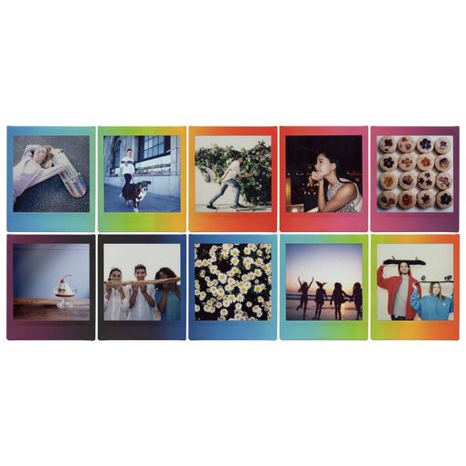 Film Instant Fujifilm Instax Square Rainbow / 10 Fletë / ISO 800 / 62 x 62mm / Glossy / Rainbow Border 2