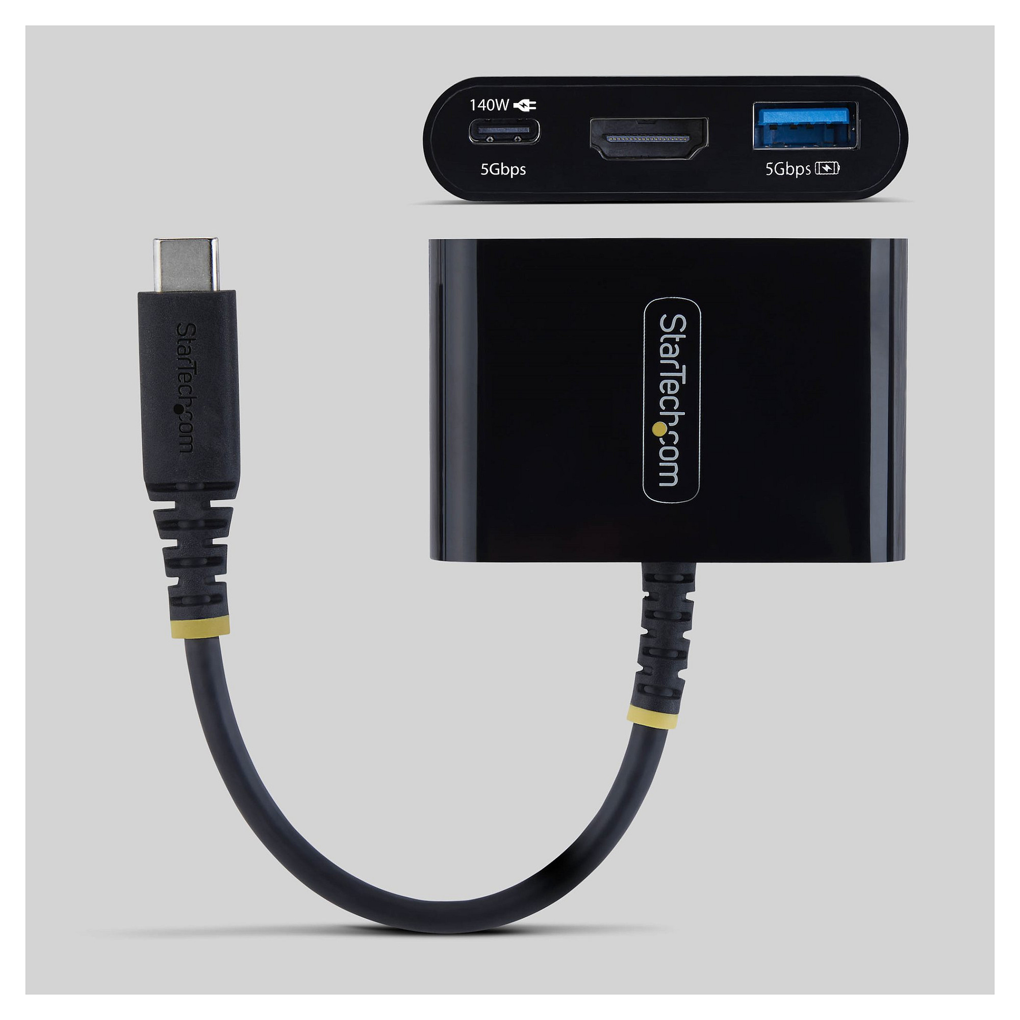 Adapter Multiport USB-C StarTech 168B-USBC-MULTIPORT, HDMI 4K@60Hz, USB-A 5Gbps, USB-C, 140W PD - Zezë 2