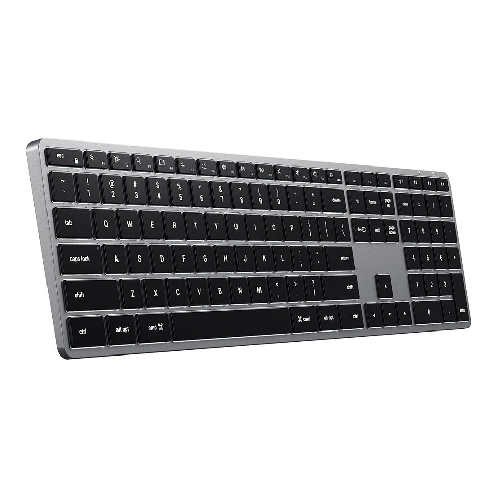 Tastierë Pa kabllo Satechi Slim X3 / Full-Size / QWERTZ Gjerman / Bluetooth / 4 Paisje / USB-C - Zezë/Hiri 2