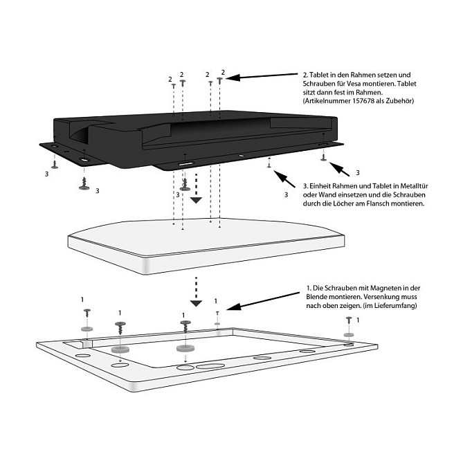 ALLNET 12 Inch Touch Display Tablet Black Wide Bezel – Broad Mounting Frame Cover for Wall Installation thumbnail 4