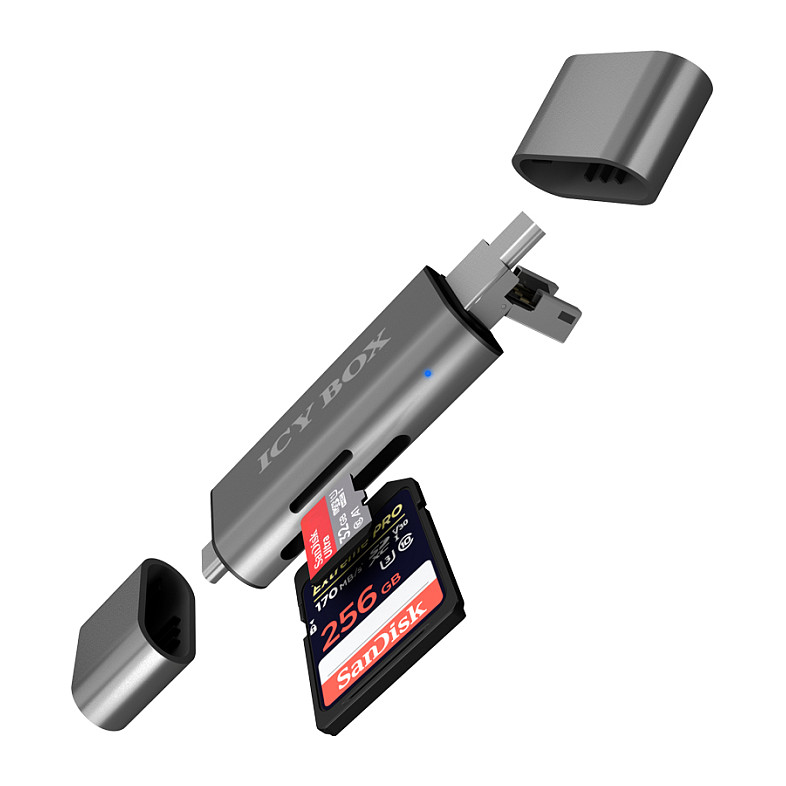 Adapter ICY BOX IB-CR200-C / SD MicroSD / USB-C USB-A Micro-B