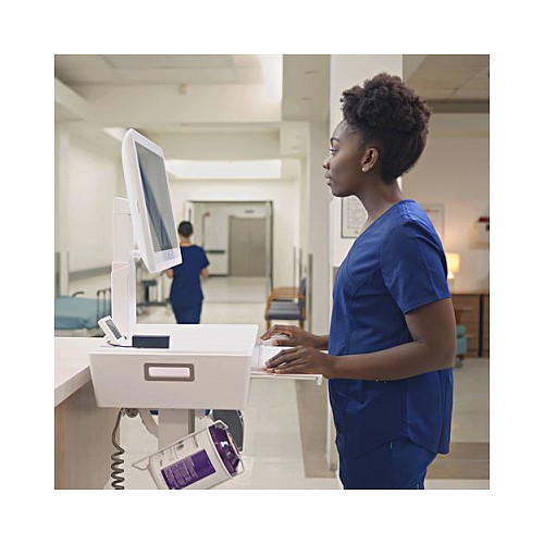 Karrocë për Monitor Ergotron CareFit Slim 2.0, 21"–27", 9.1kg, VESA 75×75mm/100×100mm, Lartësi 74–119cm - Bardhë/Hiri 4