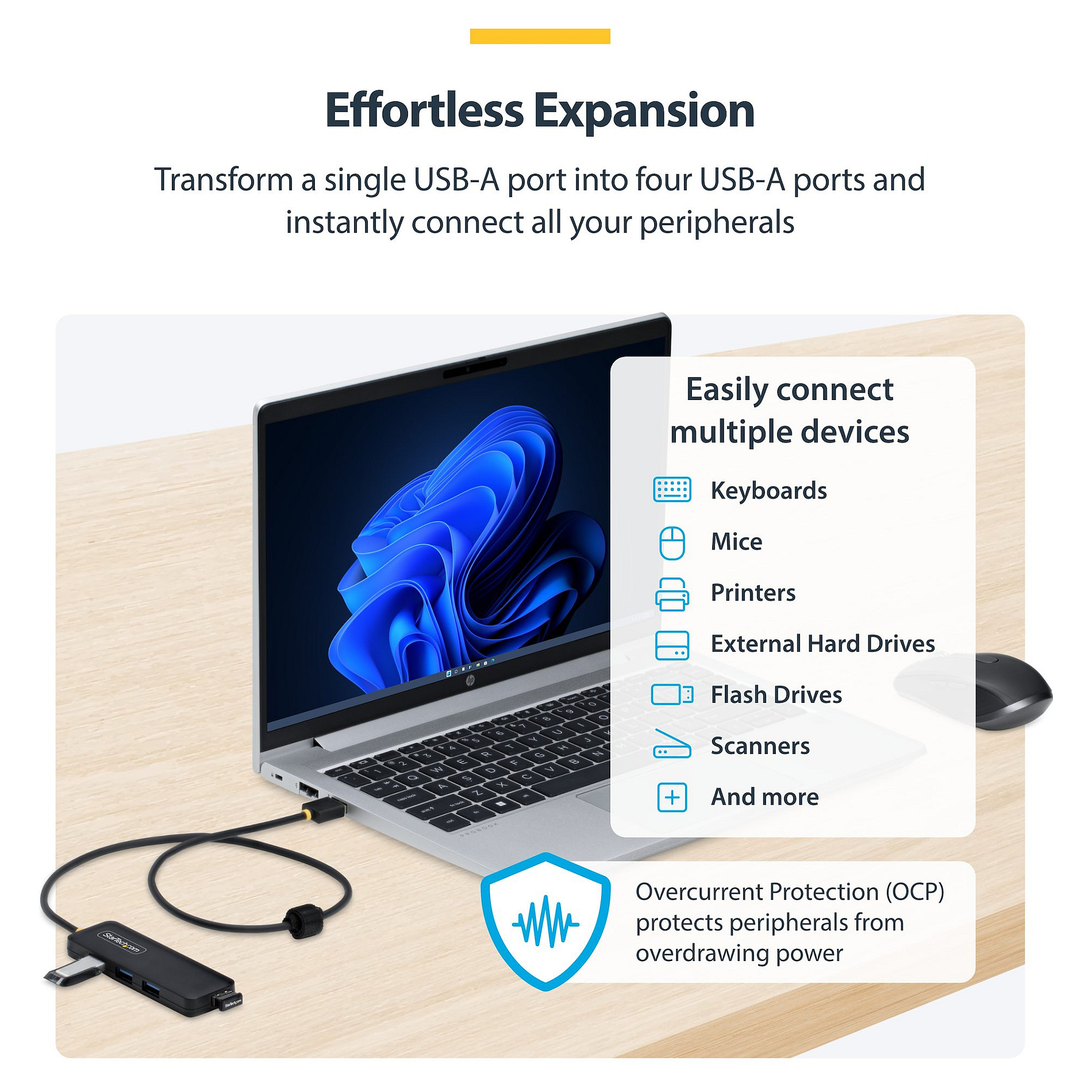 Hub USB-A StarTech.com H5A4A-USB-HUB-2, 4× USB-A 5Gbps - Zezë 2