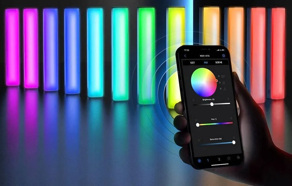 Dritë e Mençur Neewer RGB1, RGB, 10W, 800Lux, 3200-5600K, CRI 98+, 25cm, Magnetike - Zezë 4