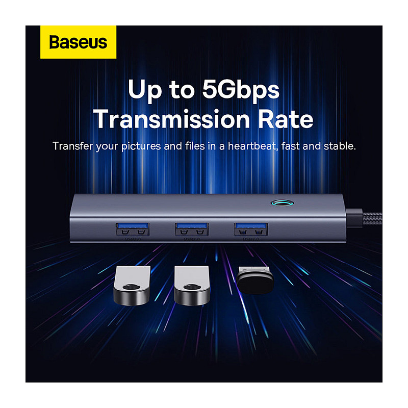 Hub USB Baseus 11 in 1, 2x HDMI 4K DP, RJ45, PD 100W, gri 6