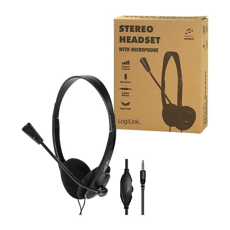 Kufje me kabllo LogiLink HS0055 / Stereo / 3.5 mm / Mikrofon / 1.8 m – Zezë 10