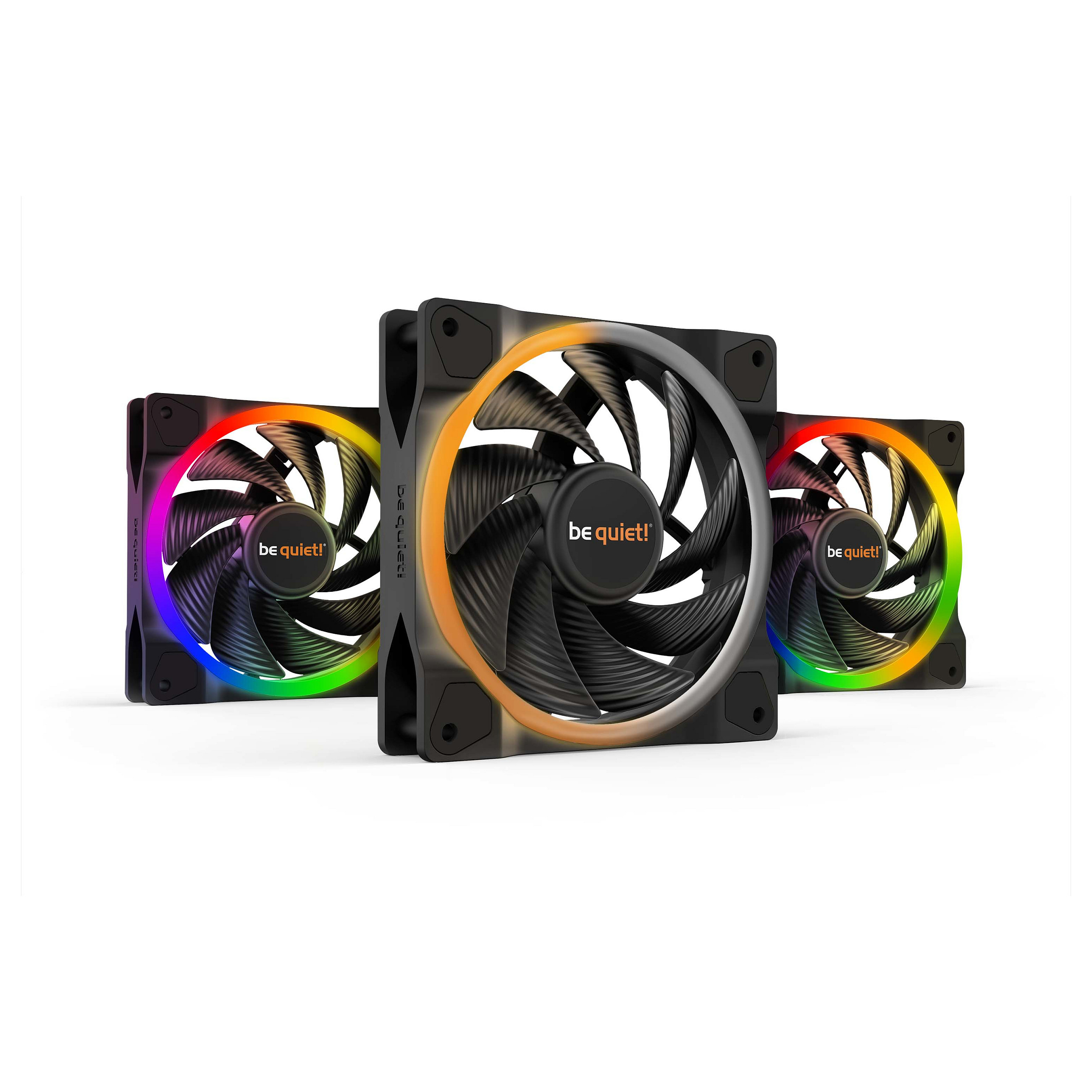 Ftohës për Kasë be quiet! Light Wings High-Speed / 120mm / 2500 RPM / PWM / ARGB / 3-Pack – Zezë