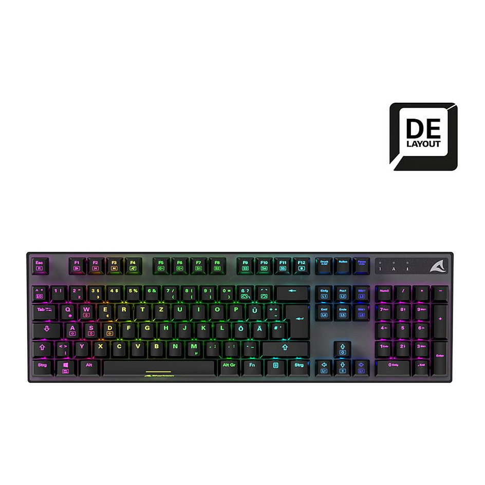 Tastierë Gaming Sharkoon PureWriter W100 / Wired / 105 Keys / Huano Linear Silent / USB-C + 2.4 GHz Wireless / RGB - Zezë 9