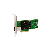 Kontrollues HBA Broadcom HBA 9500-8e / PCIe 4.0 x8 / 8 Kanale / SAS 12Gb/s / SATA 6Gb/s / NVMe / 2x SFF-8644 – Gjelbër/Gri