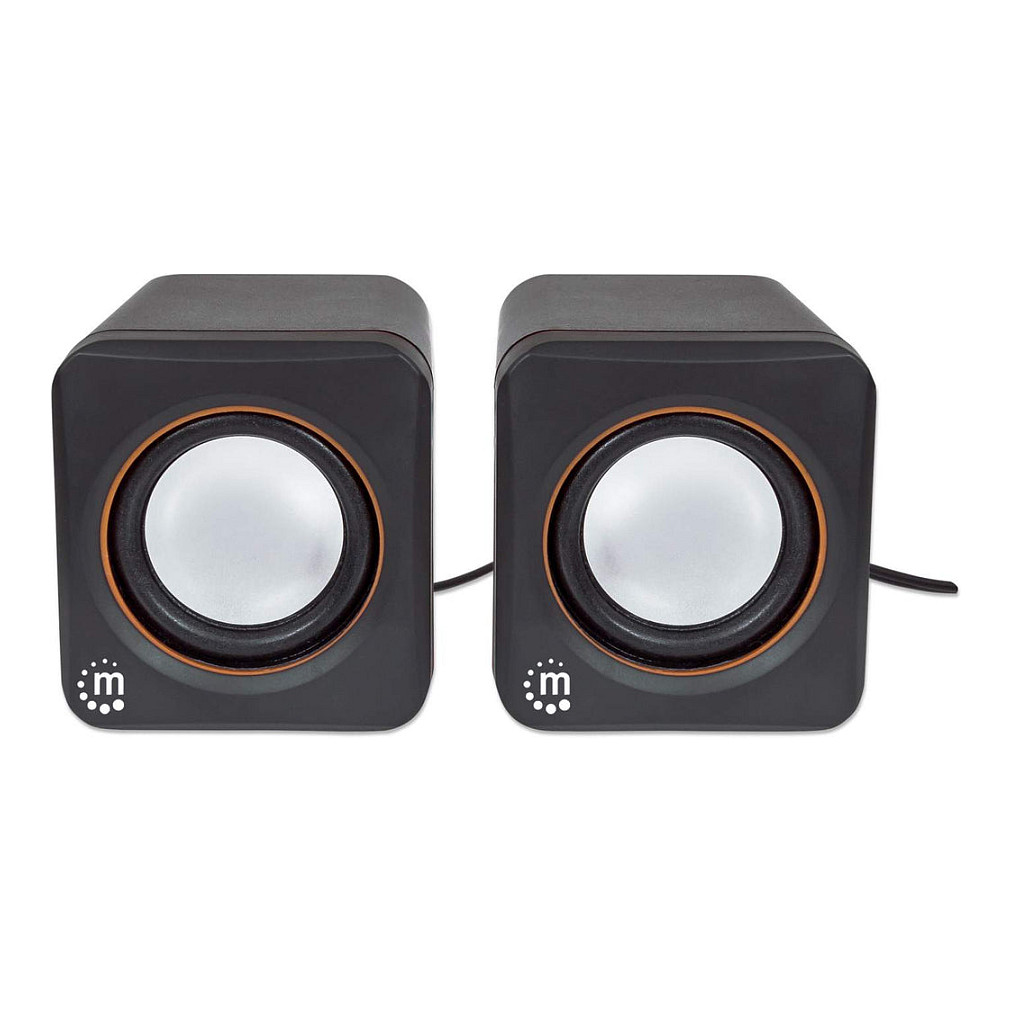 Altoparlantë Manhattan 2600 Series, 2.0, 6W RMS, USB, 3.5mm - Zezë/Portokalli 3