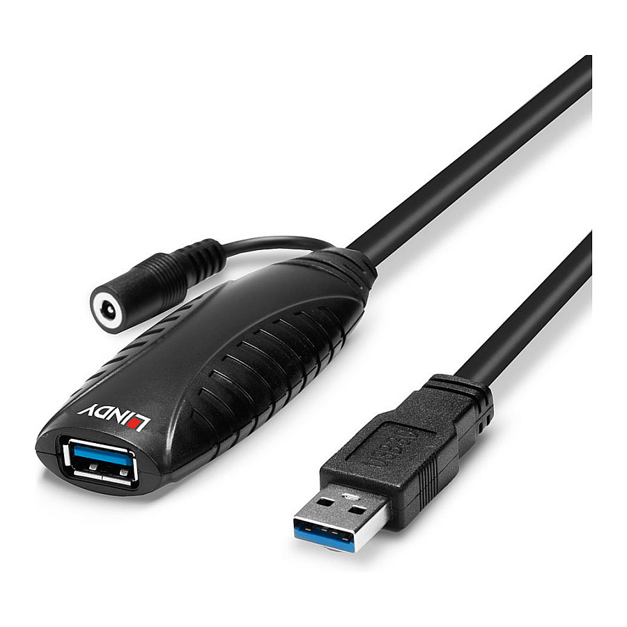 Kabllo USB LINDY 43156, USB 3.0, USB-A Mashkull në USB-A Femër, 5Gbps, 10m, Zgjatuese Aktive - Zezë 5