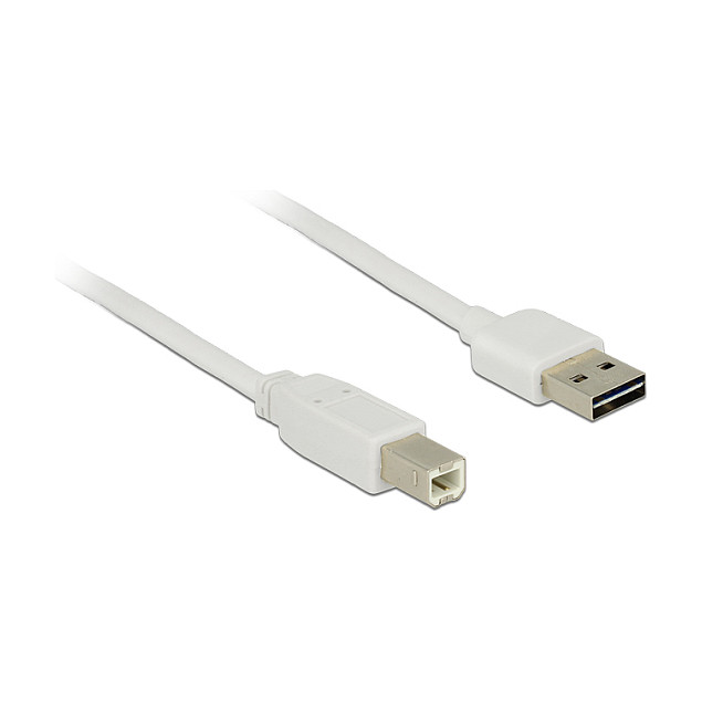 Kabllo USB DeLOCK 83687, USB 2.0, USB-A në USB-B, 2 m - Bardhë