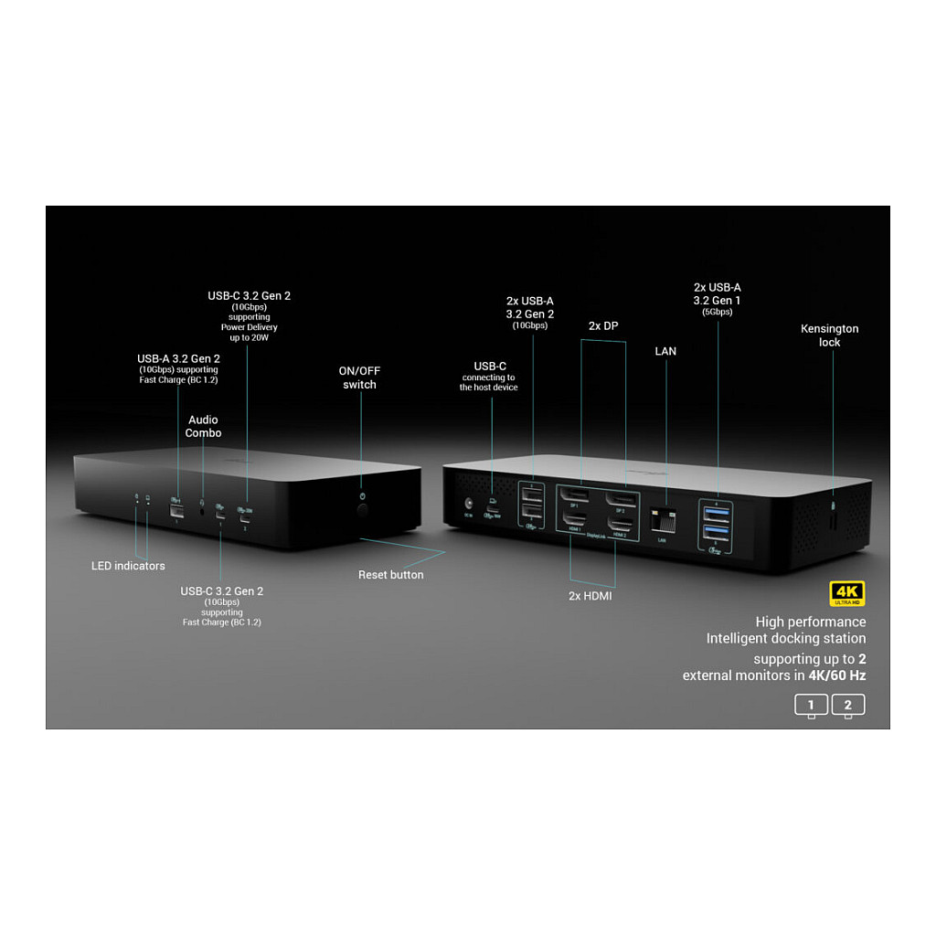 Docking Station I‑TEC Universal Intelligent Dual Display – Zezë thumbnail 2