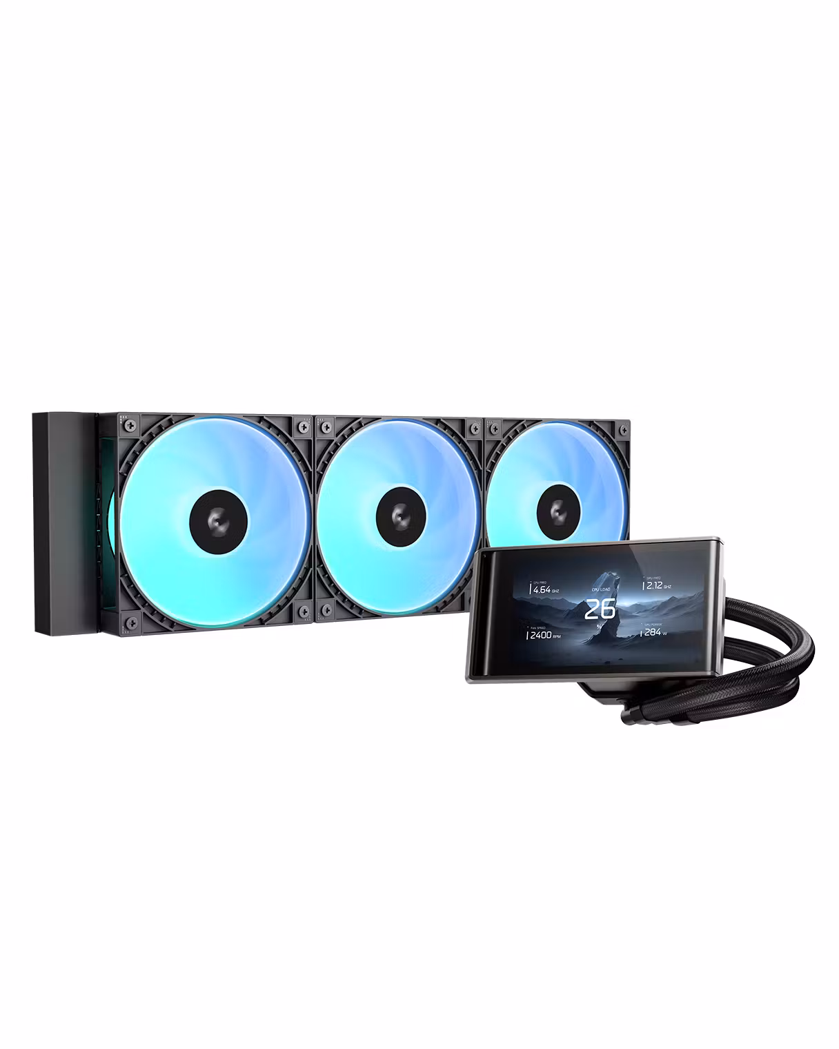 Ftohës për Procesor DeepCool LM360 / 360mm / 3x120mm ARGB / 2.4" IPS LCD - Zezë 8