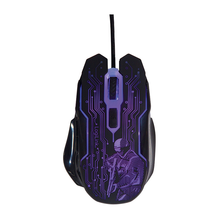 Maus Gaming LogiLink ID0137 / USB / Optik / 2400 DPI / 6 Butona / LED - Zezë/Blu 9