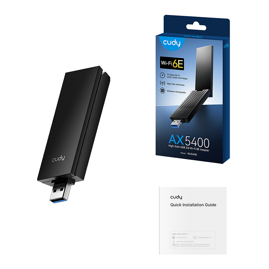 Cudy WU5400 AX5400 Wi-Fi 6E Tri-Band USB 3.0 574+2402+2402Mbps – E Zezë 5