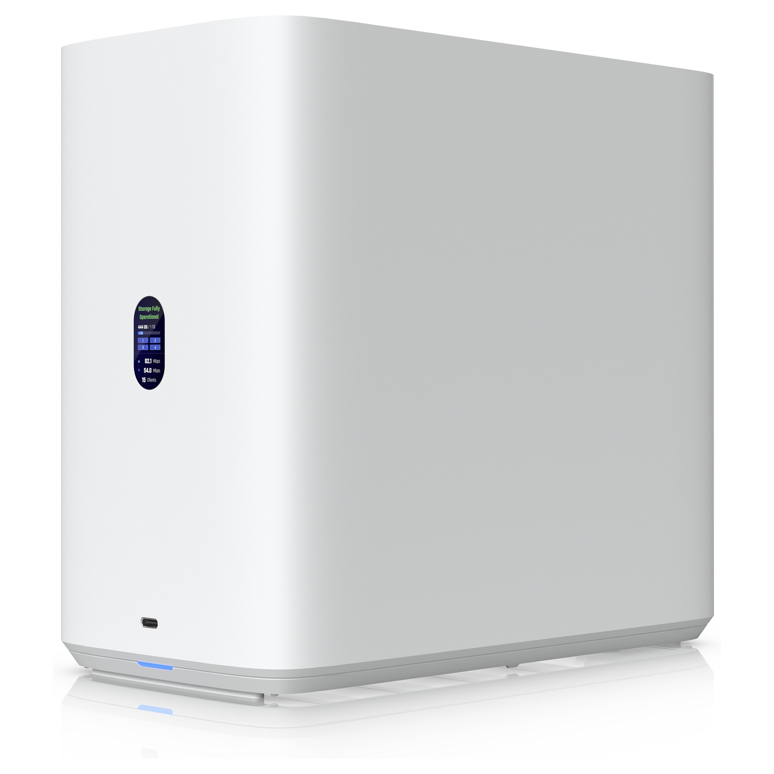 Ubiquiti UniFi UNAS-4-W 4-Bay NAS – 4x HDD/SSD, 2x M.2 NVMe Cache, 2.5GbE, RAID, PoE+++, UniFi Drive 2