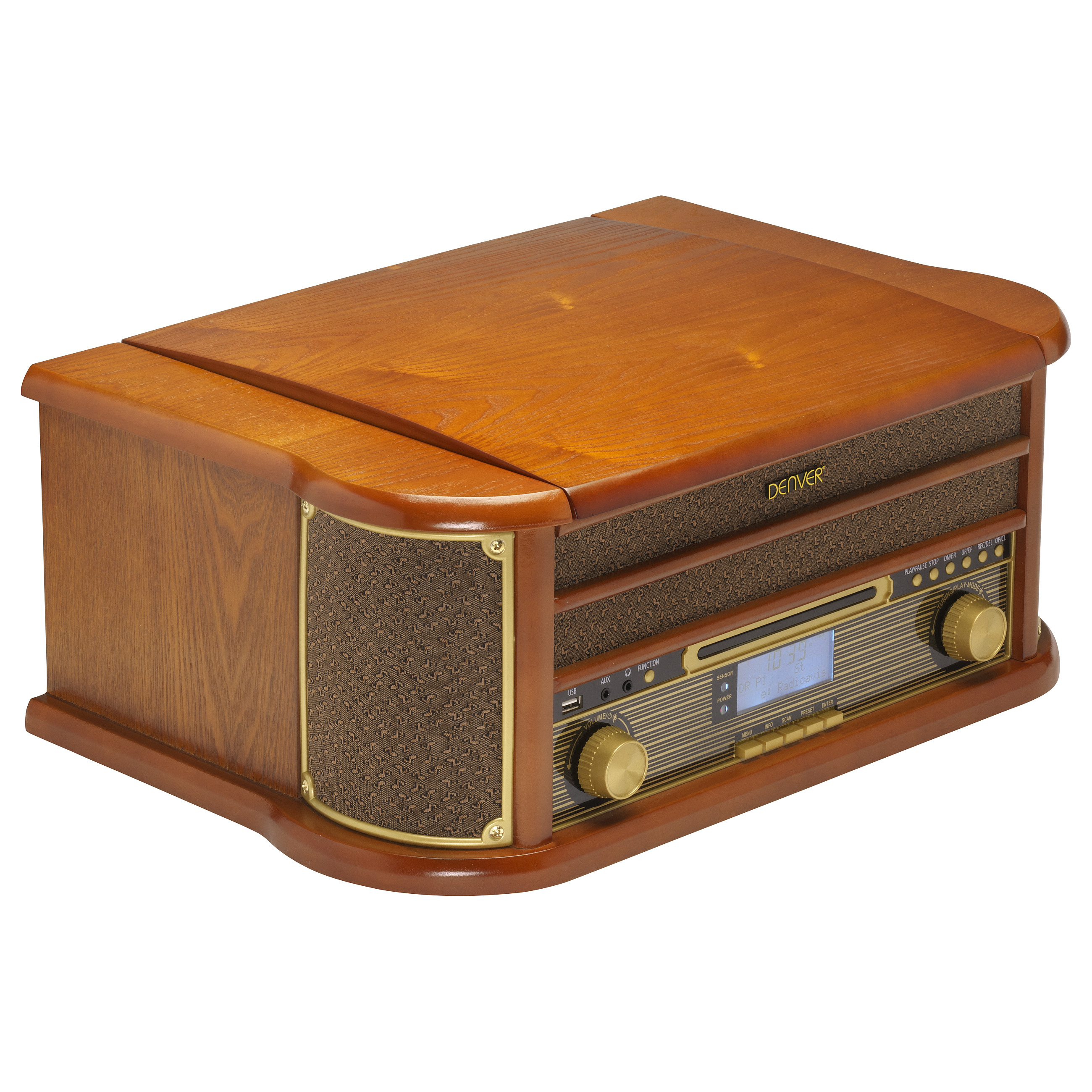 Gramafon Denver MRD-51, 33 1/3, 45, 78 RPM, LCD, 5W - Kafe 2