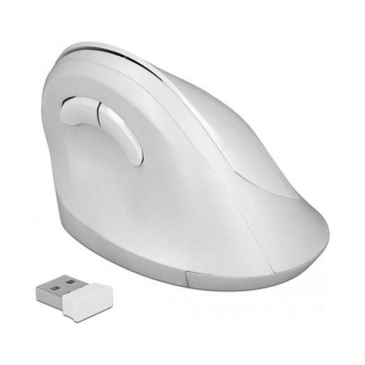 Maus pa kabllo Delock Ergonomik USB – Bardhë thumbnail 2