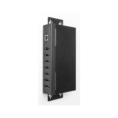 Hub USB Industrial DeLOCK 60687, 7x USB 2.0 Type-A, 480 Mbps, Mbrojtje ESD 15 kV, Montim në Shinë DIN – Zezë 2