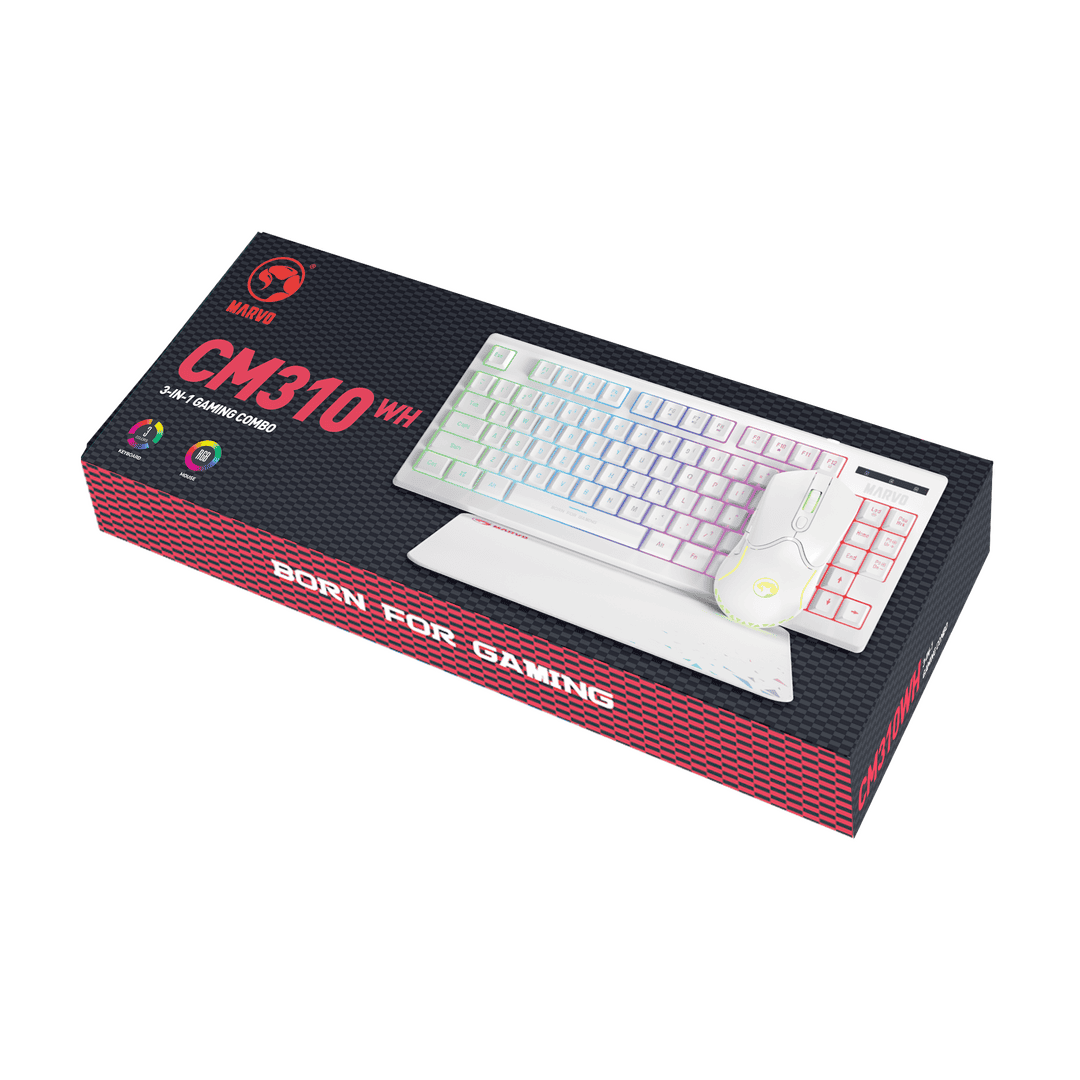 SET GAMING 3in1 MARVO CM310 WHITE 2