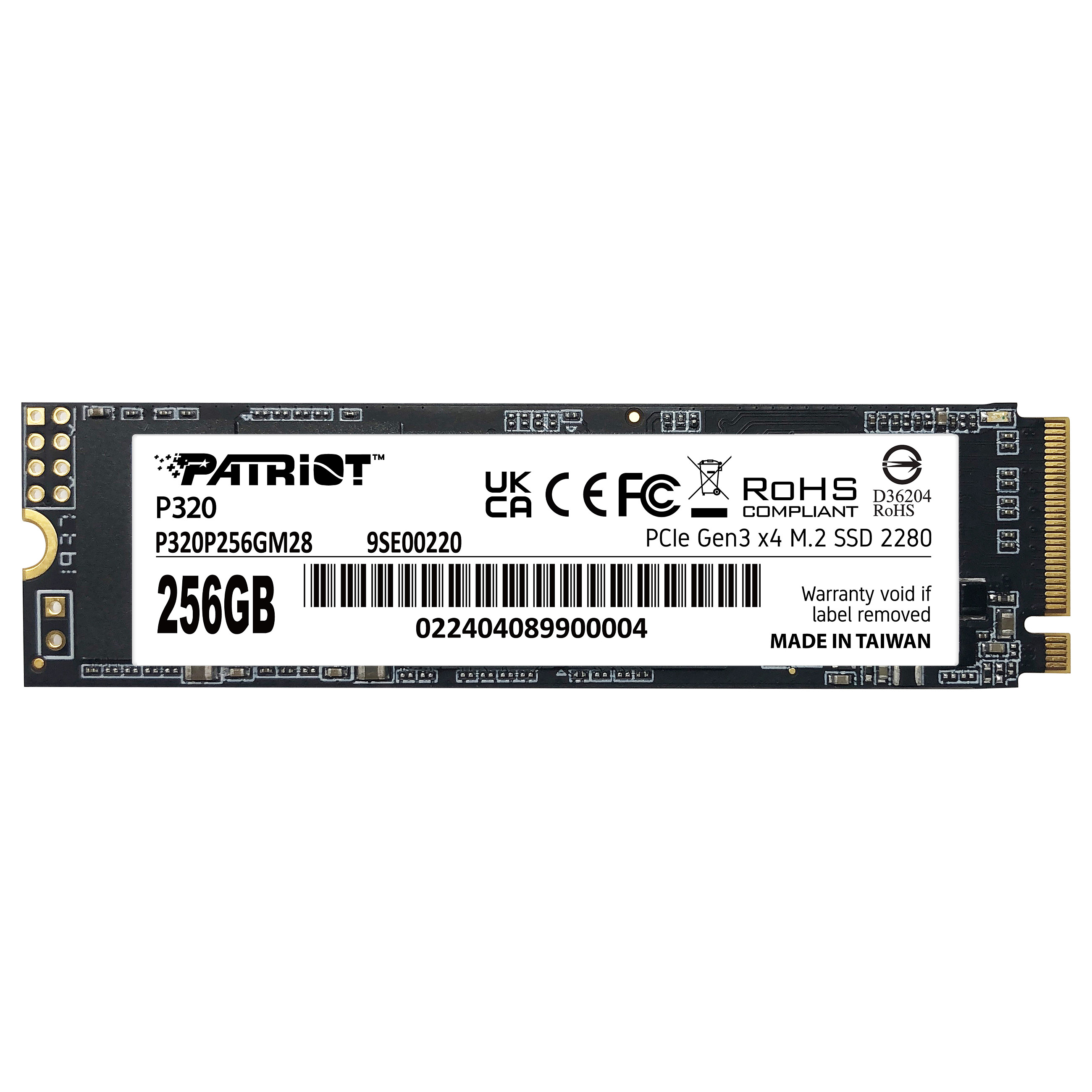 SSD e Brendshme Patriot Memory P320 / 256GB / M.2 2280 / PCIe 3.0 NVMe / 2200MB/s Read / 1200MB/s Write