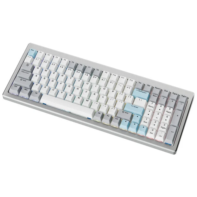 Tastierë Gaming Ducky Cushion 98, 96%, Mekanike, Wireless & Wired, Shush Green, RGB, Hot-Swap, US-Layout - Argjend 3