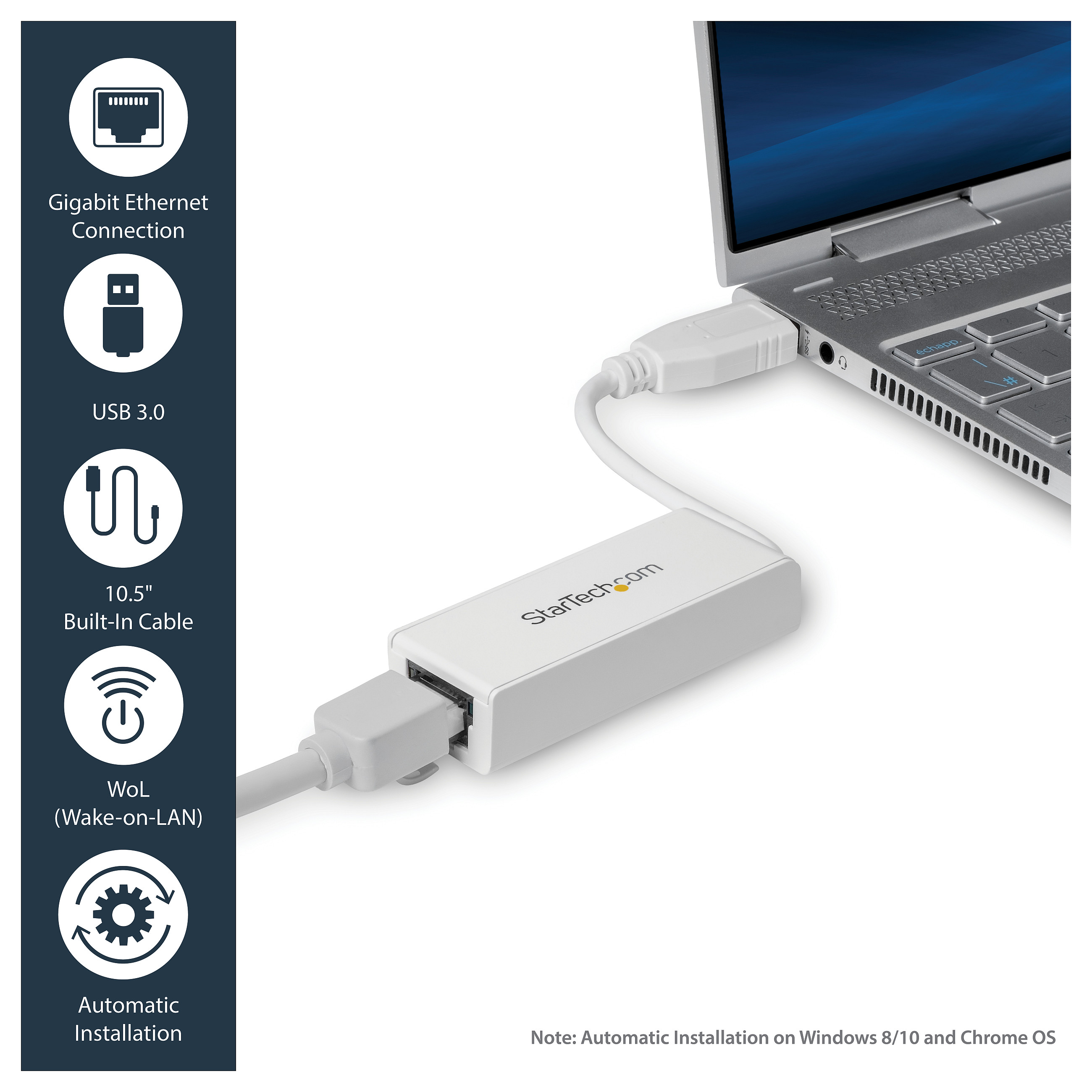 Adapter Rrjeti USB StarTech.com USB31000SW, USB-A 3.0, 1x Gigabit LAN RJ45, 10/100/1000Mbps, ASIX AX88179 - Bardhë 7