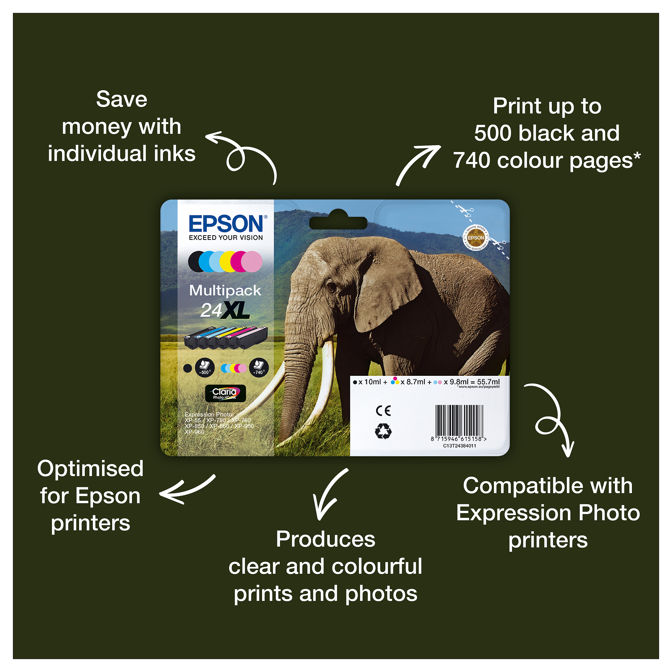 INK Epson C13T24254012 – Blu e hapur thumbnail 2