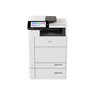 Printer Multifunksional Laser me Ngjyra Ricoh IM C320F, A4, 1200 × 1200 DPI, 32 ppm, Printim, Kopjim, Skanim, Faks, Duplex Automatik, Gigabit LAN, USB – Bardhë/Zezë