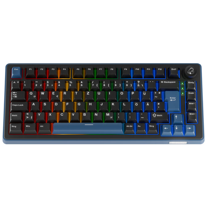 Tastierë Gaming Ducky OK-M 75 / 75% / Mekanike / KTT Tactile / Hot-Swap / Wired & Wireless / RGB / USB-C / Bluetooth + 2.4 GHz - Zezë