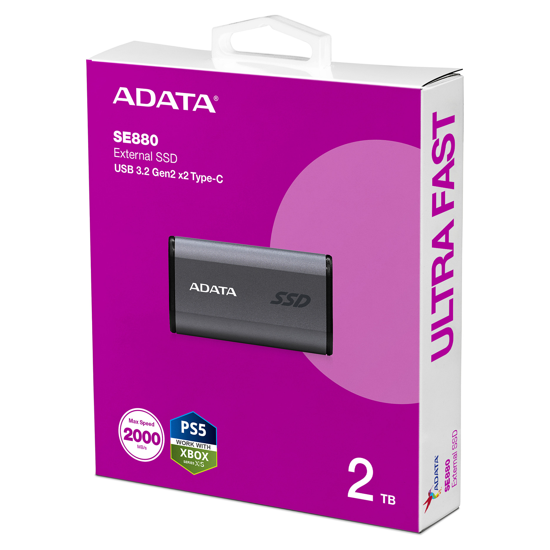 SSD e Jashtme 2TB ADATA Portable SE880 USB 3.2 Gri thumbnail 3