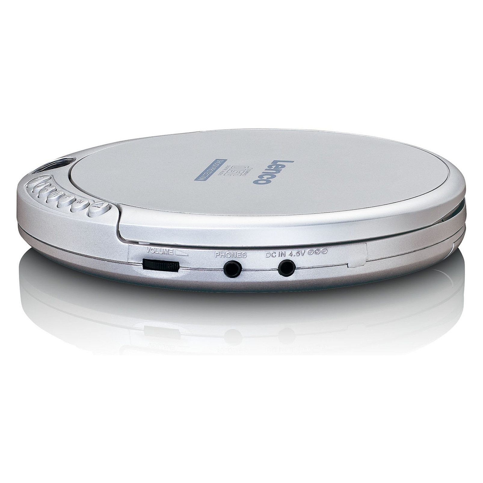 CD Player portativ Lenco CD-201, MP3, Memorie kundër goditjeve 100 sekonda, LCD, dalje 3.5 mm - Argjend 2