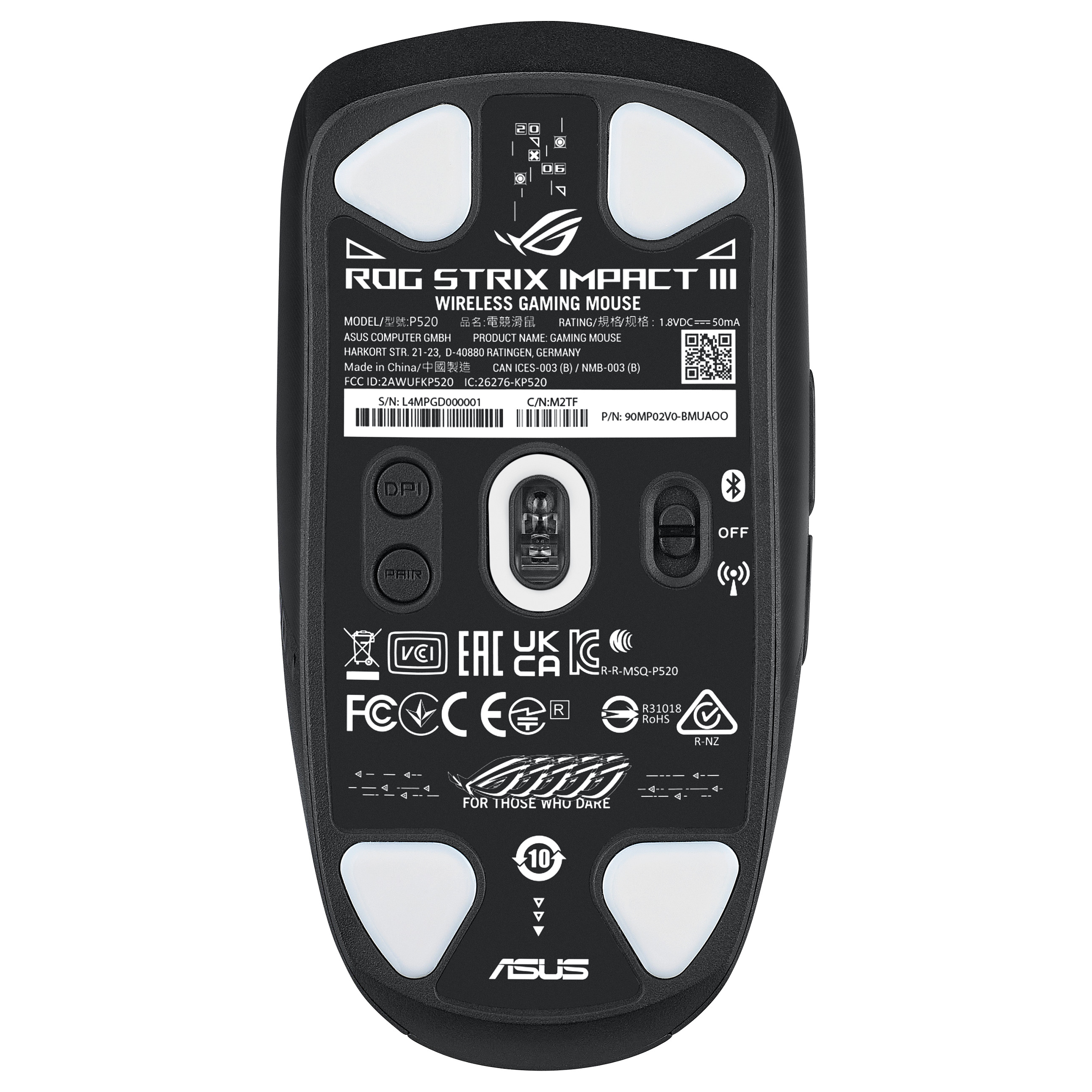 Asus Maus ROG STRIX IMPACT III Wireless Gaming Mouse thumbnail 2