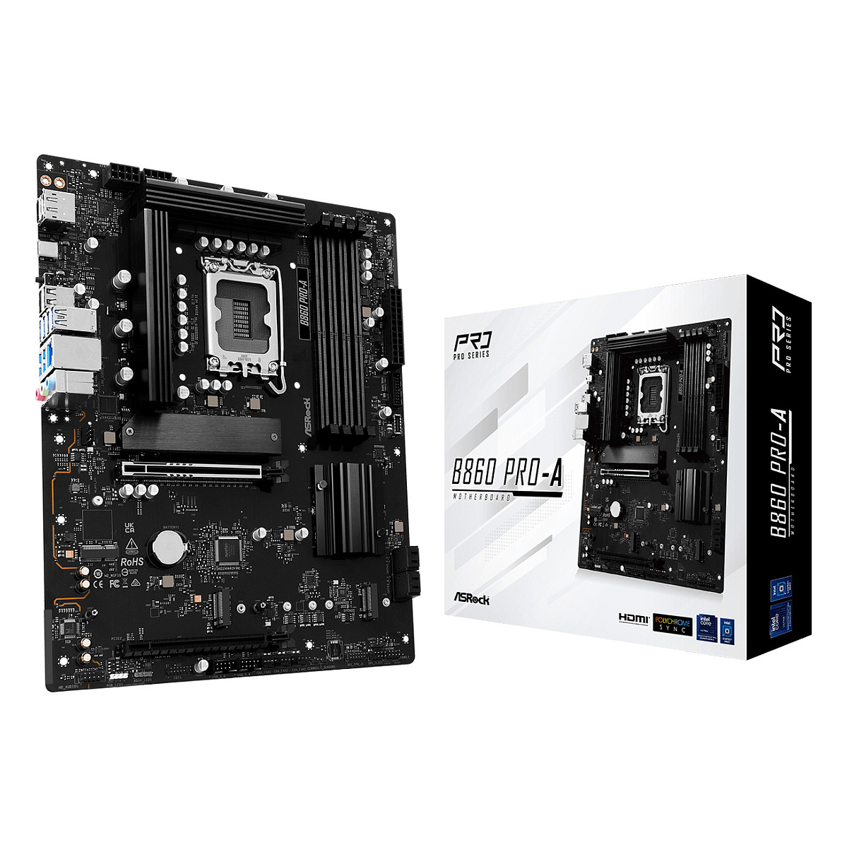Pllakë Amë ASRock B860 Pro-A / Intel LGA1851 / B860 / DDR5 / ATX / M.2 / SATA III / 2.5GbE LAN