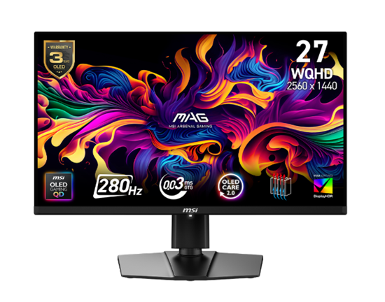 Monitor Gaming MSI 271QP QDOLED X28, 26.5", WQHD, 280Hz, 0.03ms, HDMI+DP+USB-C - Zezë