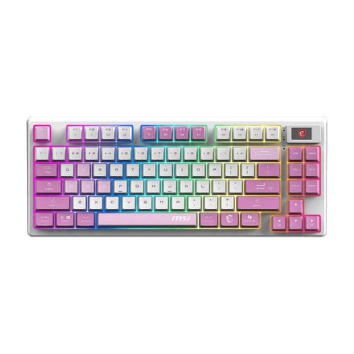 Tastierë Gaming MSI FORGE GK600 TKL / Wired / 83 Keys / Mechanical Linear Switch / USB Type-C + 2.4 GHz Wireless + Bluetooth / AZERTY FR / RGB - Mix