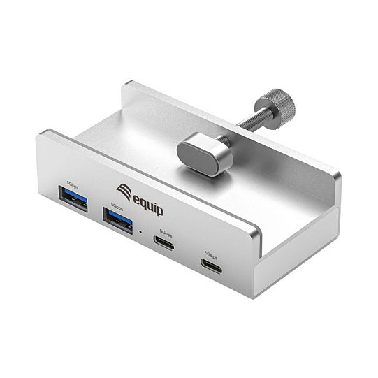 Hub Equip 128967, 2x USB-A, 2x USB-C, USB 3.2 Gen 1, 5Gbps - Gri