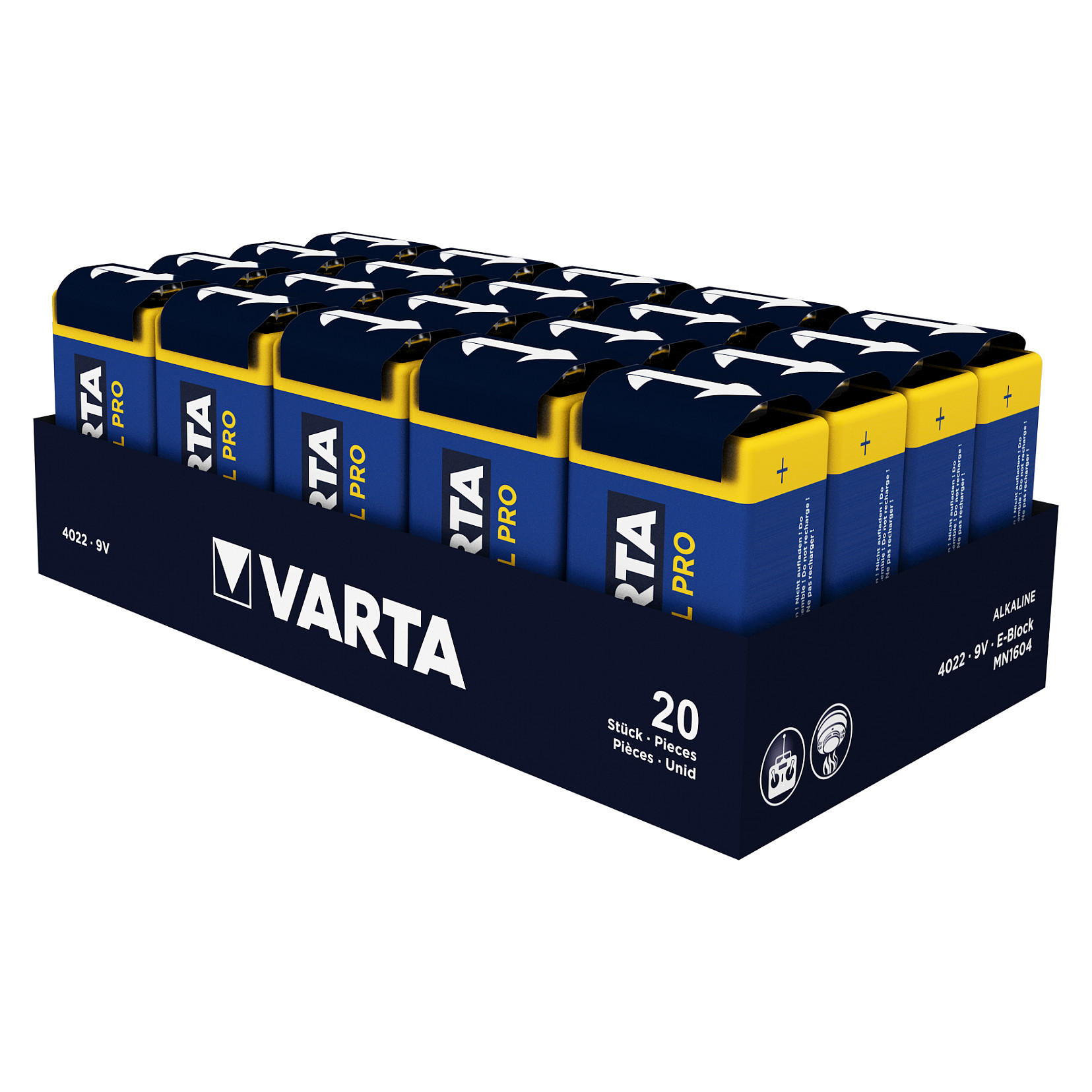 Bateri 9V E‑Block (6LR61) Industrial Pro / 1Pack / Varta