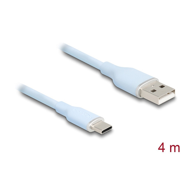 Kabllo USB DeLOCK 81224 / USB-A në USB-C / 4m / USB 2.0 - Blu thumbnail 2