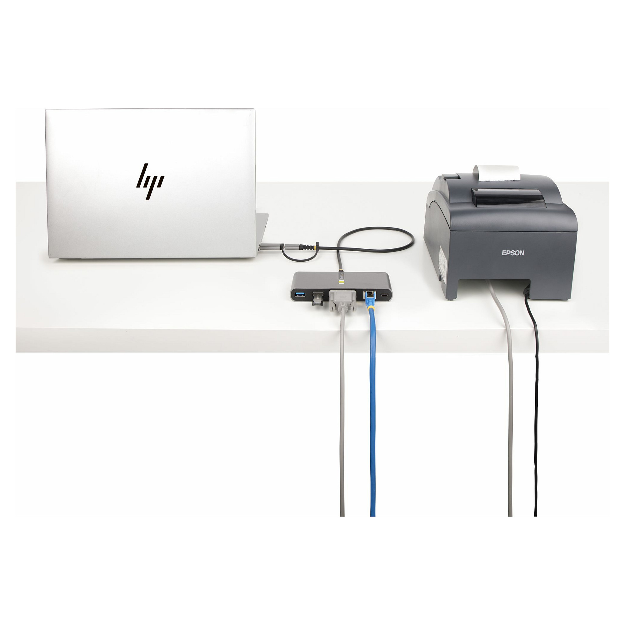Hub USB-C StarTech.com 5G2A1SGBB-USB-C-HUB, 2-Porta USB-A 5Gbps, Gigabit Ethernet, RS-232, 100W PD - Hiri 5