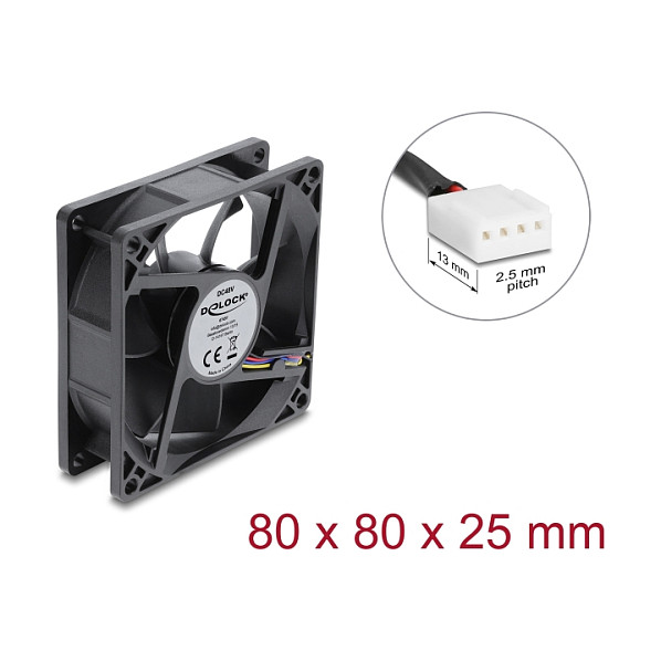 Ftohës për Kasë Delock / 80mm / 3000 RPM / PWM / Ball Bearing – Zezë