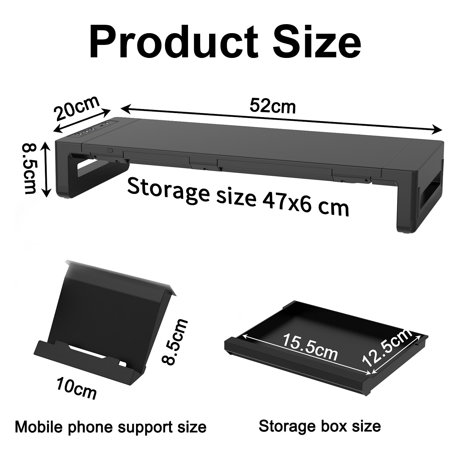 Mbajtëse për Monitor Equip 650883 / 1 Monitor / deri 25kg / USB-A & USB-C / Lartësi e Rregullueshme - Zezë 4