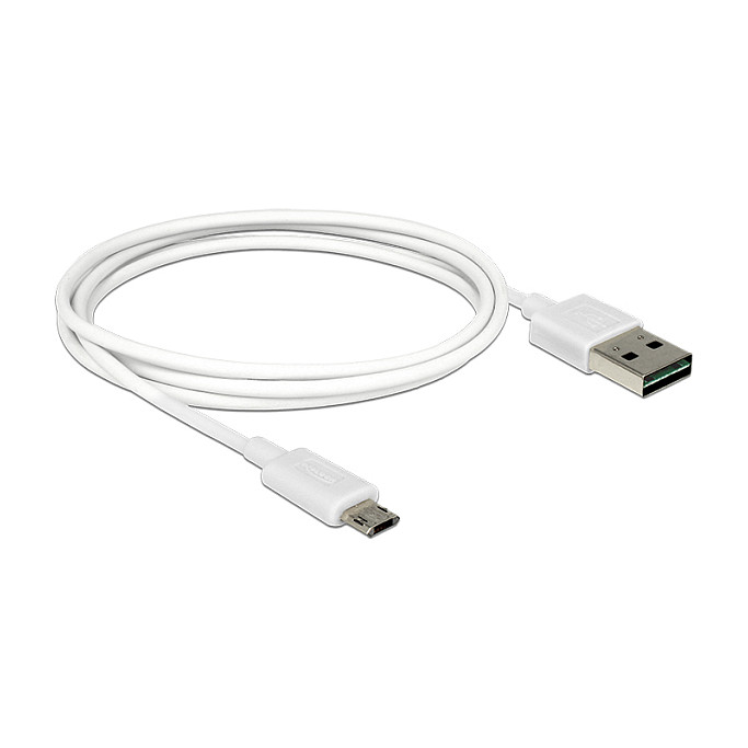 Kabllo USB DeLOCK 84807, USB-A në Micro-B, 1 m, USB 2.0, EASY-USB – Bardhë 2