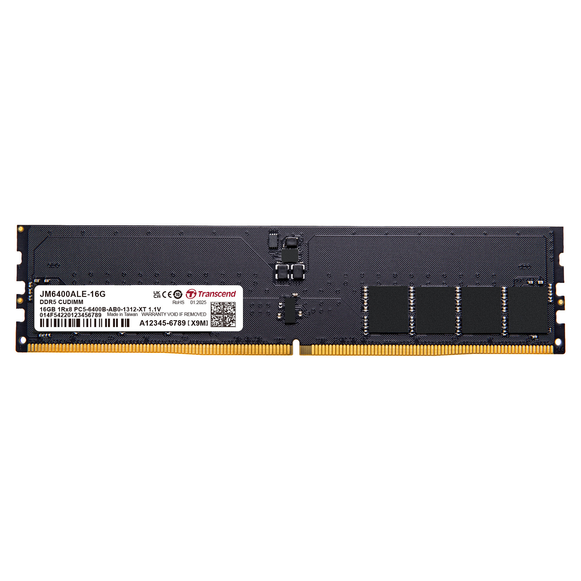 RAM Memorie DDR5 Transcend JM6400ALE-16G, 16GB, CUDIMM, 6400MHz, CL52, 288-pin - Zezë