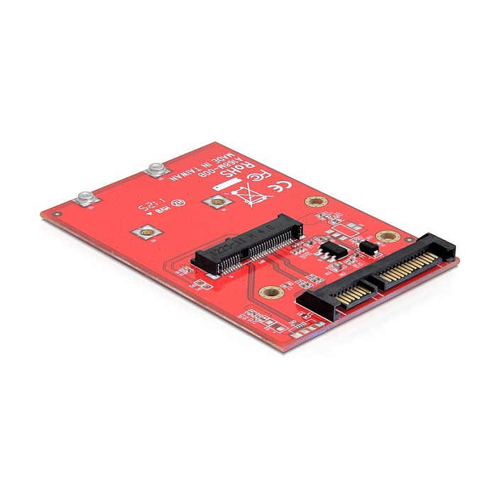 Adapter DeLOCK 61892, SATA 22-pin në mSATA, 2.5", SATA 6 Gb/s - Kuqe 2